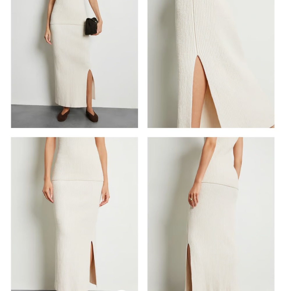 Toteme Ivory Boucle Knit Skirt